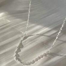 1pc Fashionable Minimalist Women Necklace, Stainless Steel Elegant Wavy Chain Necklace, Versatile Non-Fading, Adjustable Size