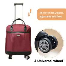 16" 18" Wheeled Travel Trolley Bag Foldable Rolling Duffle Bag Poarge Luggage Carry On Underseat Soft Suitcase
