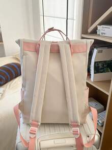 适合通勤旅行的纯色女士功能背包，简约女士休闲功能背包，纯色女士功能背包，女士简约运动黑色背包