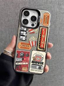 1pc Sticker Label Element Phone Case, Illustration, Matte Anti-Drop Camera Protection Phone Cover, Compatible With IPhone11, 12, 13, 14, 15, 16 ProMax X, XS, XR, 16E, 15 Plus, Galaxy A03, A05, A05S, A12, A14, A15, A32 4G/5G, A35, A52/A52s 5G, OPPO A16, A17, A36, A57 4G, A58 4G, A60, A78 4G, A94, A95, Realme C21Y, C30, C35, C53, C67 4G, Vivo Y02, Y02s, Y03, Y18 4G, Y17s, Y20, Y21 Waterproof Shockproof Scratch Resistant