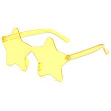 1-10副 - 无框五角星形眼镜，透明糖果色，派对眼镜，适合作为派对礼品，完美适用于泳池派对、海滩派对、夏季派对、生日派对、嘉年华、趣味活动或派对赠品（颜色随机）。