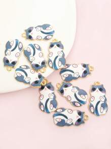 10pcs Cute Expression Cat Drip Oil Alloy Charms, Vibrant Playful Necklace Bracelet Earrings Keychain And Dust Plug Accessory DIY 6-Colors Kawaii Pet Kitten Pendants - Suitable For Cat Lover & Handicraft Enthusiasts