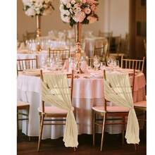 粗棉布椅带乡村风椅子装饰蝴蝶结设计椅套适用于婚礼过道宴会派对家居厨房装饰（1/3/6/10 件）