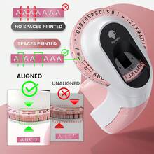 Phomemo 1 套 E975 压花标签机，含 6 卷 9 毫米/3/8 英寸标签带（3*黑色/1*粉色/1*蓝色/1*绿色），便携式复古压花标签机，迷你压花标签机，含 6 卷压花标签带，适用于家庭、办公室 DIY 和手工制作，清晰易读的 3D 标签机，防水迷你便携式标签机， - 粉色 - 查看 6