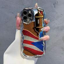 Una funda de teléfono eleganteNo incluye cordón ni soporte. RicoIslaOrgulloDesign-PhoneCase, Adecuado para los modelos de 16, 15, 14 Pro, 13, 12, 11, XR, XS Plus, Fundas para Teléfono, Hecho de Material de Silicona TPU, Proporciona Protección Golpes y Caídas, Con Función de Protección Caídas, y Tiene un Tacto Muy Bueno. el regaloás adecuado para familiares, amigos y seres queridos. - Plateado - Ver 3