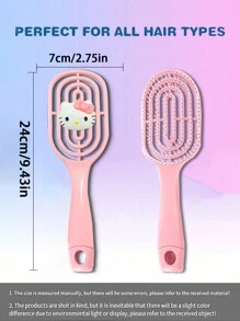 Sanrio 21pcs Cute Kitty Fluffy Design Detangling Hair Brush Set With Hair Ties