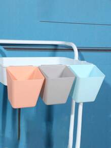1pc/2pcs Set Bathroom Storage Bucket, Desktop Storage Side Table Hanging Baskets, Dorm Desk Hanging Beauty Cart Storage Box, Desk Pen Holder Storage Bucket