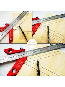 1 Pc Aluminum Alloy Steel Ruler Positioning Block 45/60/90 Degree Angle Scriber, Line Marking Gauge Woodworking Square Scriber, Right Angle Ruler, Height Ruler, Woodworking Measuring Tool, Woodworking Scriber For Ruler Locator Woodworking Woodworking Marking Measuring Tools