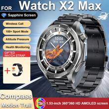 GUHUAVMI GUHUAVMI 2025 New Fashion Sports Smart Watch For Men, 1.53inch HD Screen, Wireless Call/Dial, Receiving Information, GPS Motion Track, Compass, Altitude Pressure, Multi-Sports Mode Smartwatch, Heart Rate/Sleep Monitoring Fitness Tracker, Women's Smart Watch X2, Suitable For Android And IOS