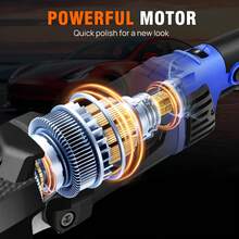Vandise Polishers And Buffers, 1400W Electric Car Polisher Machine - Rotary Polishing Machine Kit With 6 Variable Speed Control, Corded Buffing Machine For Cars Caravans, Sponge And Wool Pads Included - Ver 6