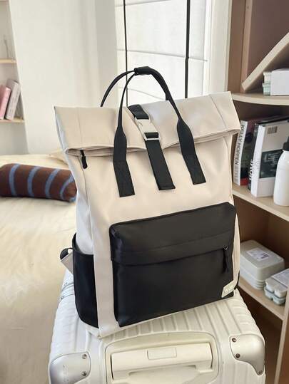 1pc Solid Color Women's Functional Backpack, Suitable For Commuting And Travel / 1pc Women's Simple Everyday Functional Backpack / 1pc Women's Functional Backpack, Minimalist Women's Black Sporty Backpack, School Backpack, School Supplies, School Bag, Backpack For School, Back To School Backpack, School Bookbag, Big Backpack, Backpack School, Back To School Bags, Large Capacity, Waterproof, Lightweight, Business Casual, Boys And Men, Perfect For Back To School, First Day Of School, Middle School, High School