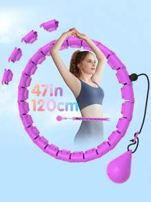 JLoibao 47 英寸/120 厘米成人减肥运动呼啦圈，适合女性和初学者，配有 24 个可拆卸链环和一个 DIY 空心球。