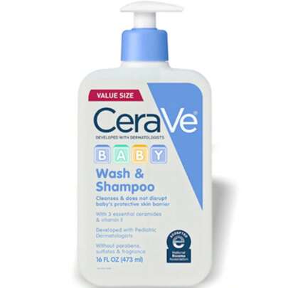 CeraVe Baby Wash & Shampoo 8oz/237ml Fragrance, Paraben, & Sulfate Free Shampoo For Tear-Free Baby Bath Time Girlfriend Wife Mother Friend Boyfriend Husband Father Brother Birthday, Graduation, Party, Travel, Camping, Outdoors, School, Campus Trip, Festivals, Summer Fall Autumn Christmas  Fall Looks