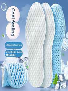 Juego de plantillas de verano con sensación de hielo, transpirables, absorben el sudor y amortiguan los golpes. Cómodas y dedicadas al uso en zapatos deportivos y casuales tanto de hombres como de mujeres.