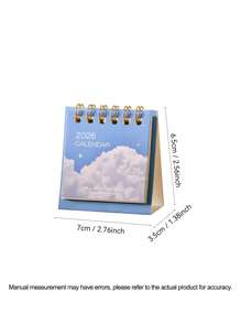 Mini 2026 Desk Calendar, Creative Landscape Calendar, Student Note Desktop Ornaments, Suitable For Home, School Season, Back To School Rewards, Etc.