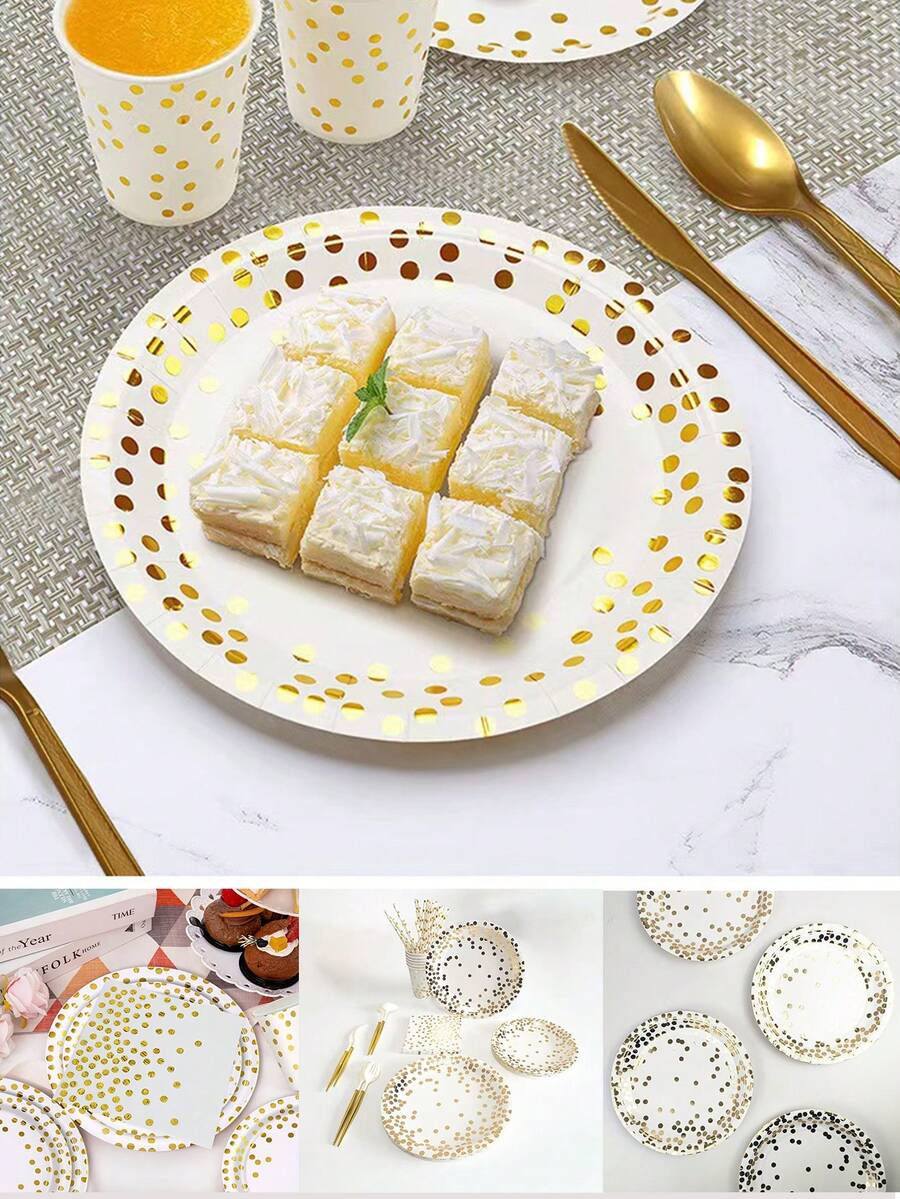 7-Inch Disposable Paper Plates, 10pcs/Pack, Printed Paper Plates, Suitable For Daily Use, Holiday Family Gatherings, Parties, Picnics And Other Occasions - White - View 1
