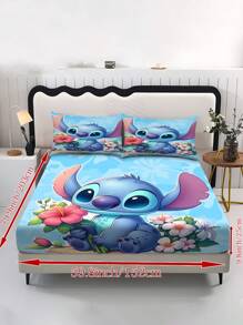 Disney Juego de 3 mantas con estampado de tótem de lobo (1 funda nórdica de plumón + 2 fundas de almohada, sin relleno). Juego de cama estampado, suave y cómodo, ideal para dormitorio y habitación de invitados.