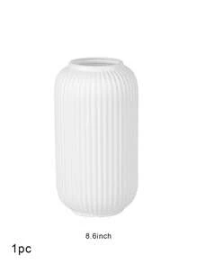 1/2pcs Ceramic Look Plastic Composite Vase, Unbreakable Vase, Height 7.8 Inch Plastic Vase, Simple Tabletop Vase, Dried Flower Vase For Pampas Grass Decoration And Artificial Flower Vase For Home Decor, Bohemian Vase For Wedding Party Table Home Decor
