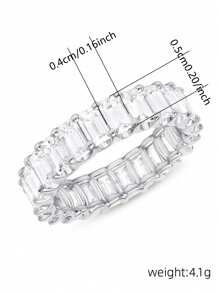 1 Stück hübscher kubischer Zirkonia Ring für Frauen für Hochzeit Verlobung Jahrestag Party Schmuck Valentinstag Geschenk