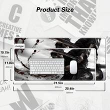 BHJLAXR Mystic Moon Phases & Floral Design Large Mouse Pad - Non-Slip, Stitched Edge Desk Mat For Gaming And Office Use, 31.4x15.7 Inches