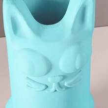 ORIZZONTE Derpy Cat Decorative Vase - Modern And Fun Sculptural Vase In Minimal Style, Ideal For Dried Flowers, Home Decor, Office Or Original Gift, 7.2 * 6.8 * 18 Cm, 100% Made In Italy - Blue - View 3