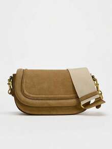 新款时尚休闲复古纯色大容量可调节肩带多功能斜挎包，适合派对、聚会、郊游、购物和日常使用，可存放硬币、手机，也可作为白领、大学生和上班族通勤的工作包