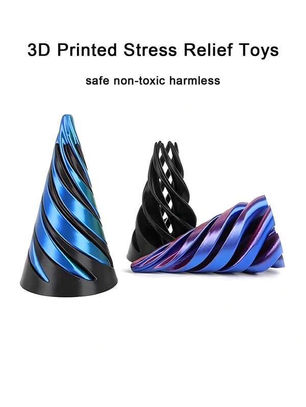 Juguetes giratorios y retorcidos con estampado 3D que revierten el estrés, con estructuras tridimensionales espirales desarrolladas, adornos de fingertip y juguetes de vórtice de dos colores. Regalo de fantasía, juguetes runki, juguete antiestrés. Adecuado para fiestas, bares, discotecas, suministros para fiesta de brillar. (Regalos de colores aleatorios)