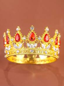 Coroană tiară prințesă roz cu cristal - Accesorii de păr pentru femei pentru nuntă, cadouri pentru mirese și domnișoare de onoare - Accesorii pentru cap cu fascinator, accesorii pentru costume de Halloween și accesorii esențiale pentru festivaluri/zi de naștere, articole pentru școală