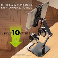 Desktop Monitor Stand, Adjustable 360 ° Rotating Stand, 180 ° Tilting Clamp, 4.7-11-Inch Universal Expandable Monitor Base Stand, Live Streaming Shooting Desktop Phone Tablet Stand, Portable Monitor Suitable For Adjustable Long Arm Foldable Stand, Aluminum Alloy Material
