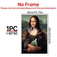 Art Decor Modern Mona Lisa Canvas Print, Fashion Theme Retro Portrait Wall Art, Frameless Ink Artwork, Indoor Hanging Decor Poster For Living Room, Bedroom, Home Office - Basquiat-Inspired Watercolor Design Gifts Birthday Graduation