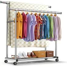 Tendederos de Ropa Longitud Ajustable,Tendederos Retractiles Exterior de Acero Inoxidable,para Interior y Exterior,con 20 Ganchos a Prueba de Viento (95-150cm-Extensible-polos Dobles) - 95-150cm-Extensible-polos dobles - Ver 3