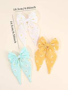 3 件套雏菊蝴蝶结发夹，适合女性，蓝白米色长燕尾发夹，简约经典的发饰，适合女性日常发饰，爪夹，发夹，发夹，发夹，发夹，学校用品