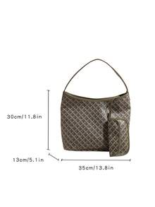 2025 新款花卉印花时尚两件套单肩包套装，带零钱包，适合女性日常使用、度假、旅行、节日、约会礼物