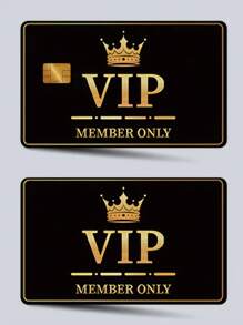 1 件豪华 VIP 图案贴纸，信用卡皮套，PVC 防指纹超薄耐用防刮隐私卡贴花，适用于 DIY 时尚装饰，保护银行卡、交通卡、学生证、学校用品和返校用品