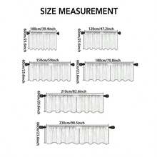 1 pieza Cortina para ventana pequeña de cafetería con bordado jacquard y calado, panel de cortina para puerta - Beis - Ver 3