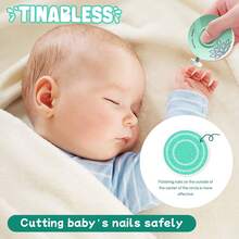 Tinabless 1 套电动婴儿指甲修剪器，新生儿指甲钳套装，带 6 个可互换磨头，低噪音手持式人体工程学设计美容工具套装，适用于婴儿、儿童和成人指甲 - 薄荷綠 - 查看 5