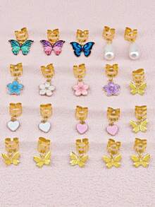 20pcs Butterfly Braids Clips Crystal Dreadlocks Hair Accessories Colorful Butterfly Pendant Faux Pearl Shiny Hair Clips Star Braids Beads Hair Clips Cuff Rings Hair Accessories Gifts, Head Accessories - Gold - View 6