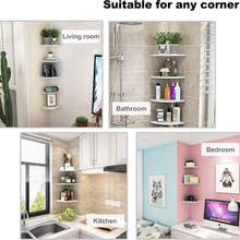 5 Layer Wall-Mounted Corner Shelf , Wall-Mounted Storage Display Rack, White Floating Corner Shelf, Corner Bookshelf, Plant Wall Shelf For Bedroom, Living Room, Bathroom, Home Office - trắng - Xem 9
