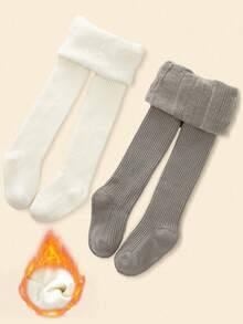 3/1 Packung Baby/Kleinkind Mädchen einfarbige dicke warme Strumpfhosen, klassische vielseitige weiche & bequeme Leggings, geeignet für Herbst/Winter Alltagskleidung oder Urlaubsgeschenke