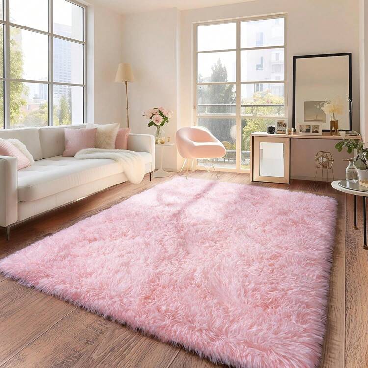 1 pièce, Tapis de zone douce pour chambre à coucher Moelleux, Tapis de chevet antidérapant Shag Plush Doux, Tapis de salon à effet tie-dye pour filles enfants bébé ado Dortoir Décoration de la maison, Tapis de chambre à coucher salon nurserie, Accent d'intérieur facile à entretenir