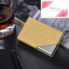 斜面不锈钢名片夹，时尚翻盖名片信用卡ID卡夹，返校季