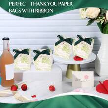 10pcs/1pc 2.5X2.5X2.5 Inch Mini Thank You Gift Boxes, Green Color With Bow Ribbon, Small Candy Bags, Gift Wrapping, Bulk For Birthday, Wedding, National Day, Shower (Green)