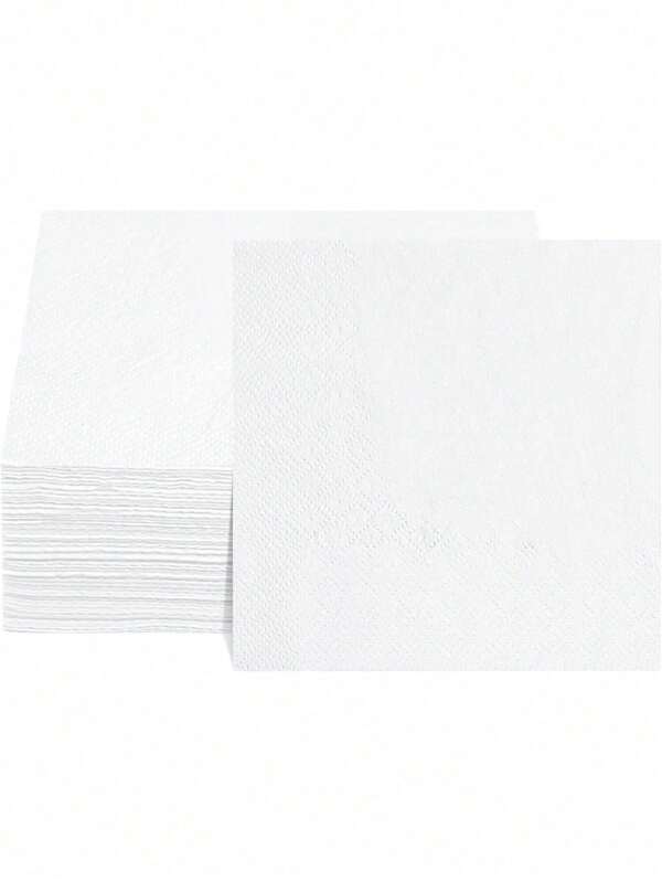 20/60/100 pièces de serviettes de cocktail blanches, serviettes de boissons jetables de 5" x 5" et déployées 10" x 10", serviettes en papier blanches pour bar, mariages, anniversaires, fête des mères, fête des pères