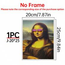 Art Decor Modern Mona Lisa Canvas Print, Fashion Theme Retro Portrait Wall Art, Frameless Ink Artwork, Indoor Hanging Decor Poster For Living Room, Bedroom, Home Office - Basquiat-Inspired Watercolor Design Gifts Birthday Graduation