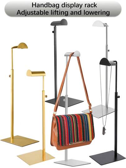1pc Elegant Metal Display Stand, Adjustable Height Stainless Steel Material, Available In Gold/Black/Silver, Suitable For Bags, Hats, Jewelry Display At Home/Boutique/Restaurant Decor, Easy Installation, Rust-Resistant & Durable