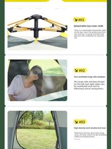 Outdoor Automatic Quick-Opening TentAutomatic Rainproof Sunshine-ProofTent Fishing Beach Sunshine Shelter 4Person Tents For Camping PortableFishing Hiking, Mountaineering, Hunting