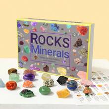24-Day Crystal Advent Calendar With 24 Natural Gemstones | STEM Geology Learning Kit | DIY Mineral Collection | Christmas Gift For Kids & Crystal Lovers