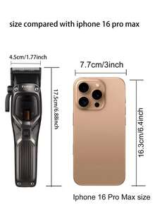 Kemei KM-1726 New Professional Barber Hair Clipper Magnetic Motor Salon Use Haircut For Men 10000RPM High Speed Hair Cuttting Machine Adjustable High Quality Salon Clipper 12W Strong Power Hair Clipper Gift For Men Birthday - Dark Grey - View 3