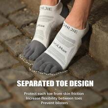 Calcetines de Dedos  para Correr para Hombres y Mujeres 3 Pares Calcetines Atléticos Transpirables de Cinco Dedos - E4839-Multicolor - Ver 4