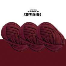 3 Rollen 100g Strickgarn Einfarbig, Häkelstoff für T-Shirt-Garn zum Selbermachen, Strickkunst, Körbe, Taschen, 30m/32 Yards